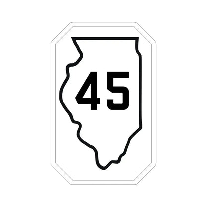 Illinois 45 1926 (Illinois) (Road Sign) STICKER Vinyl Kiss-Cut Decal 6 Inch White - The Sticker Space