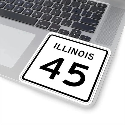 Illinois 45 (Illinois) (Road Sign) STICKER Vinyl Kiss-Cut Decal - The Sticker Space