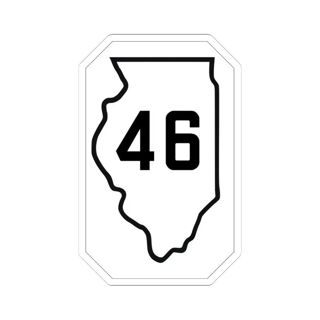 Illinois 46 1926 (Illinois) (Road Sign) STICKER Vinyl Kiss-Cut Decal 4 Inch White - The Sticker Space