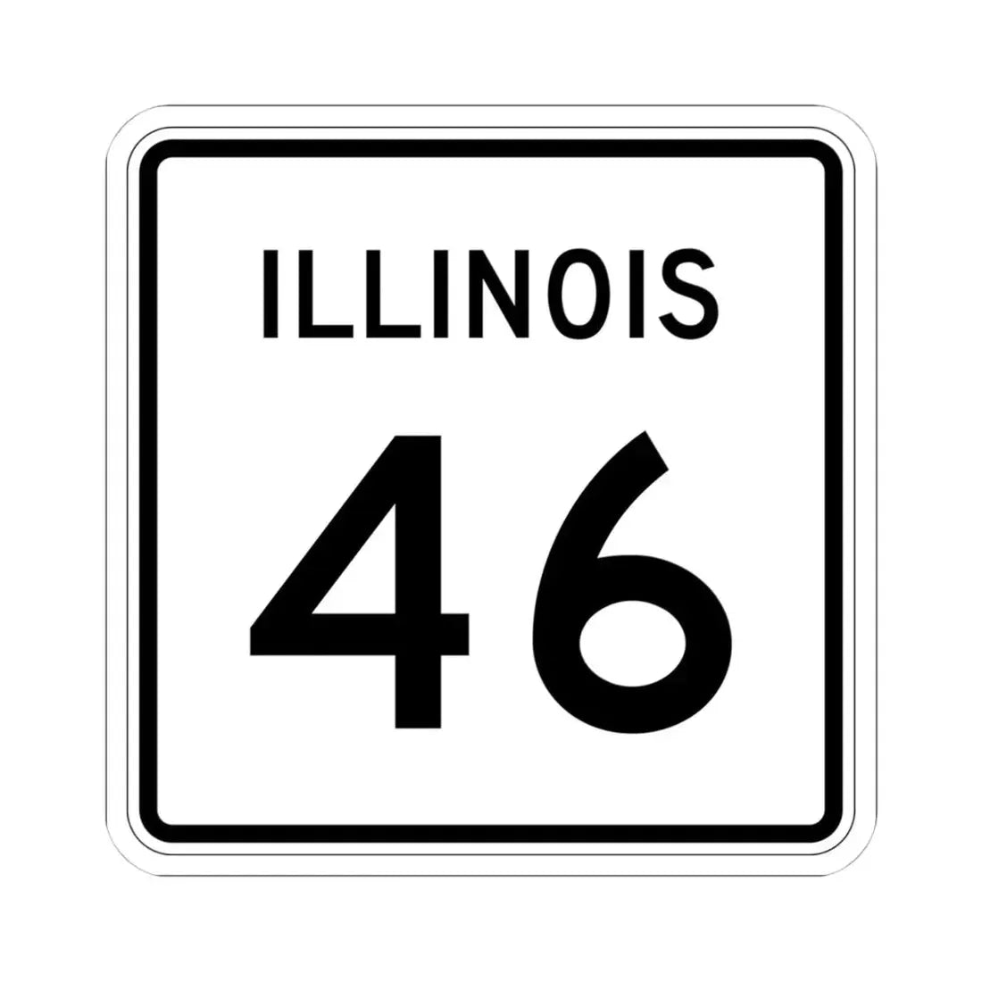 Illinois 46 (Illinois) (Road Sign) STICKER Vinyl Kiss-Cut Decal 4 Inch White - The Sticker Space