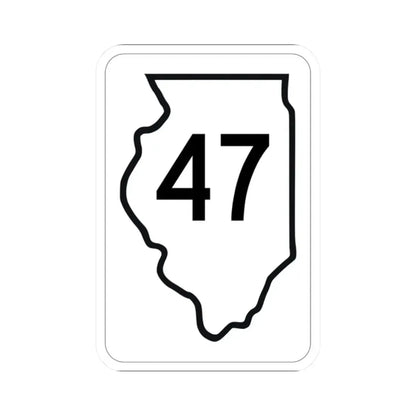 Illinois 47 1950 (Illinois) (Road Sign) STICKER Vinyl Kiss-Cut Decal 2 Inch White - The Sticker Space