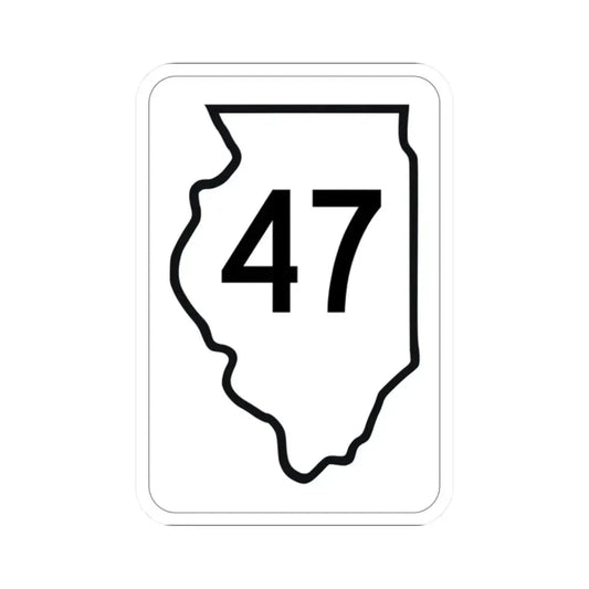 Illinois 47 1950 (Illinois) (Road Sign) STICKER Vinyl Kiss-Cut Decal 2 Inch White - The Sticker Space