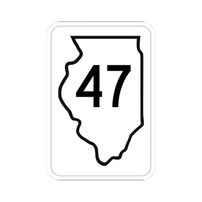 Illinois 47 1950 (Illinois) (Road Sign) STICKER Vinyl Kiss-Cut Decal 3 Inch White - The Sticker Space