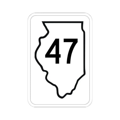 Illinois 47 1950 (Illinois) (Road Sign) STICKER Vinyl Kiss-Cut Decal 6 Inch White - The Sticker Space