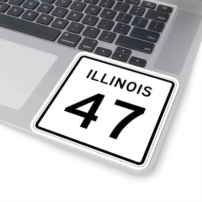 Illinois 47 (Illinois) (Road Sign) STICKER Vinyl Kiss-Cut Decal - The Sticker Space