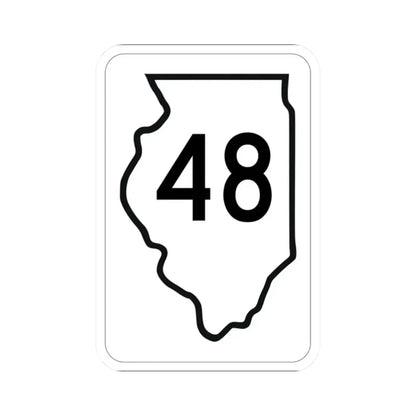 Illinois 48 1950 (Illinois) (Road Sign) STICKER Vinyl Kiss-Cut Decal 2 Inch White - The Sticker Space