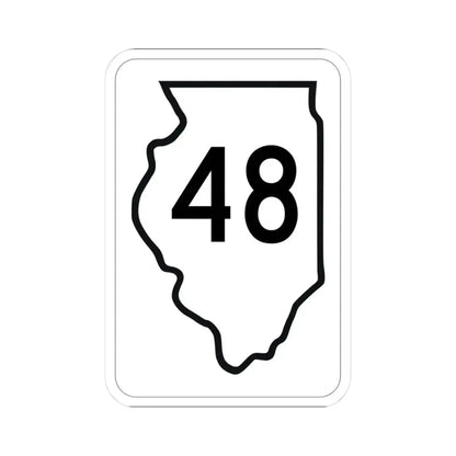 Illinois 48 1950 (Illinois) (Road Sign) STICKER Vinyl Kiss-Cut Decal 3 Inch White - The Sticker Space