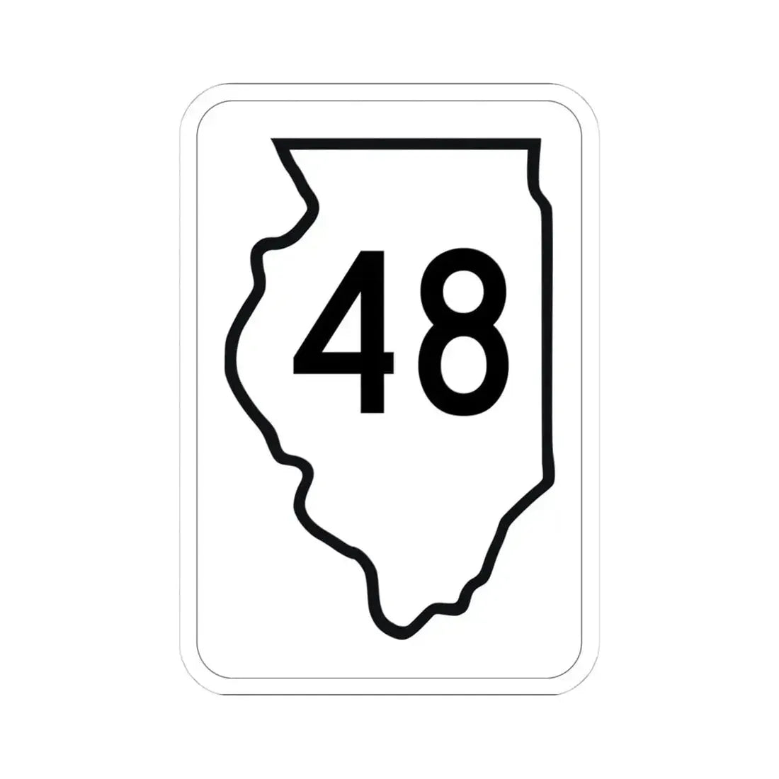 Illinois 48 1950 (Illinois) (Road Sign) STICKER Vinyl Kiss-Cut Decal 4 Inch White - The Sticker Space