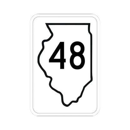 Illinois 48 1950 (Illinois) (Road Sign) STICKER Vinyl Kiss-Cut Decal 4 Inch White - The Sticker Space