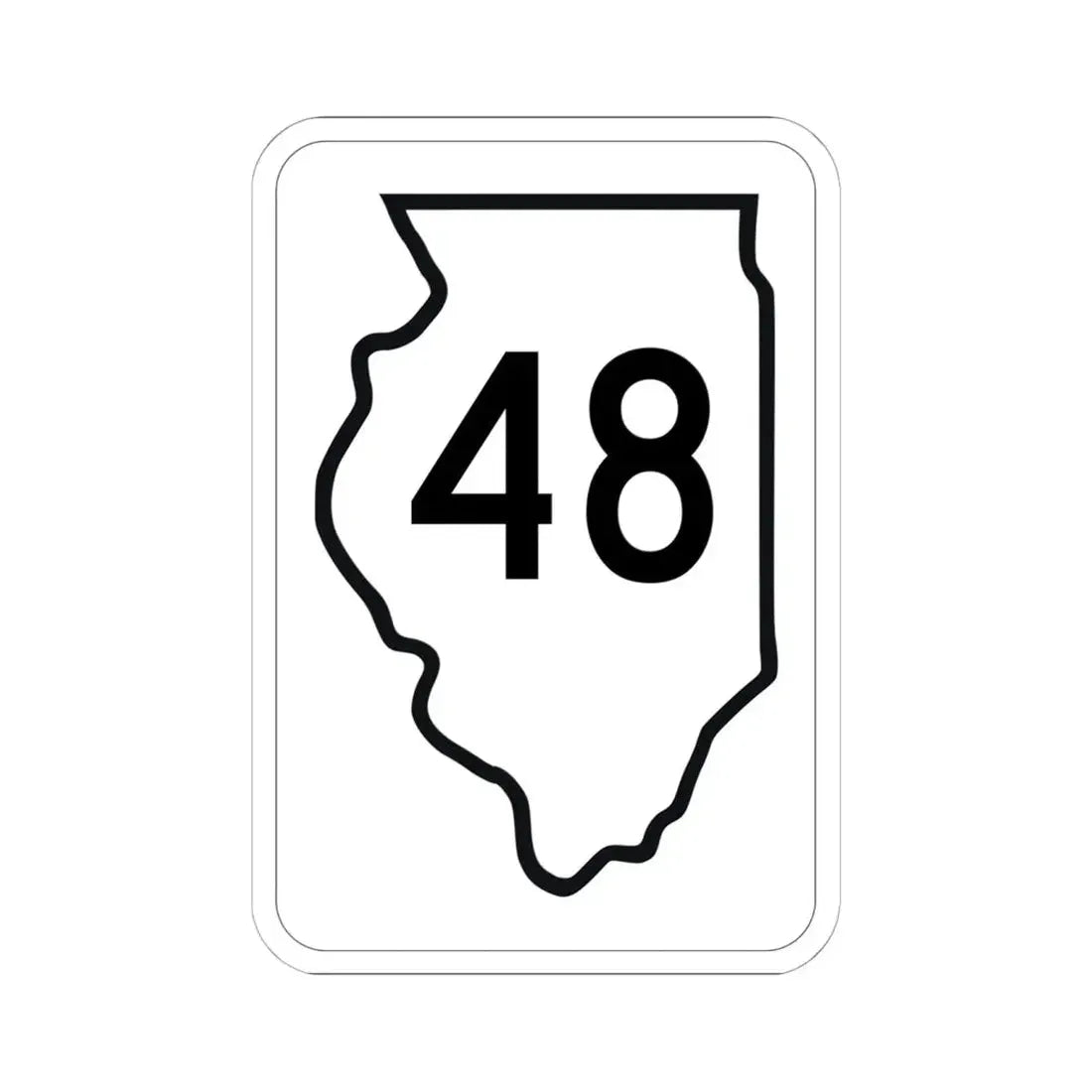 Illinois 48 1950 (Illinois) (Road Sign) STICKER Vinyl Kiss-Cut Decal 6 Inch White - The Sticker Space