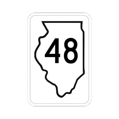 Illinois 48 1950 (Illinois) (Road Sign) STICKER Vinyl Kiss-Cut Decal 6 Inch White - The Sticker Space