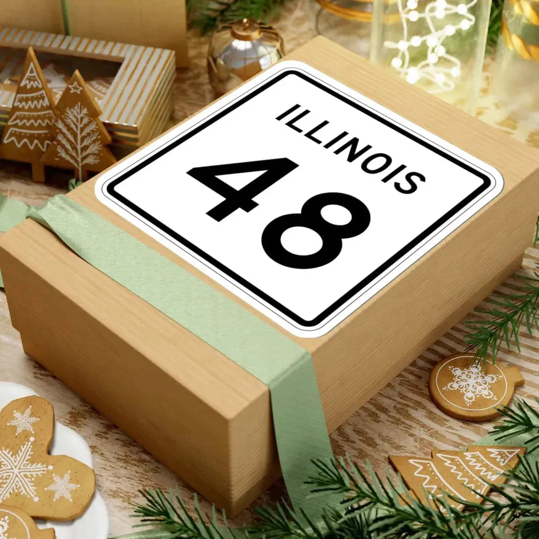 Illinois 48 (Illinois) (Road Sign) STICKER Vinyl Kiss-Cut Decal - The Sticker Space