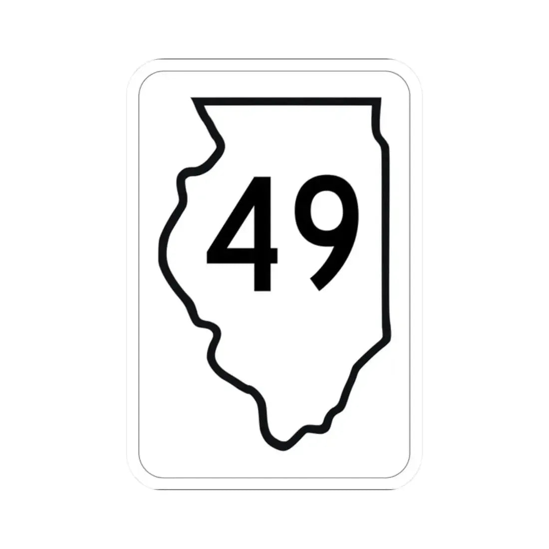 Illinois 49 1950 (Illinois) (Road Sign) STICKER Vinyl Kiss-Cut Decal 2 Inch White - The Sticker Space