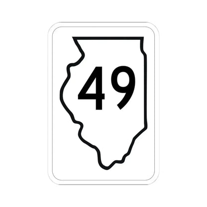 Illinois 49 1950 (Illinois) (Road Sign) STICKER Vinyl Kiss-Cut Decal 4 Inch White - The Sticker Space