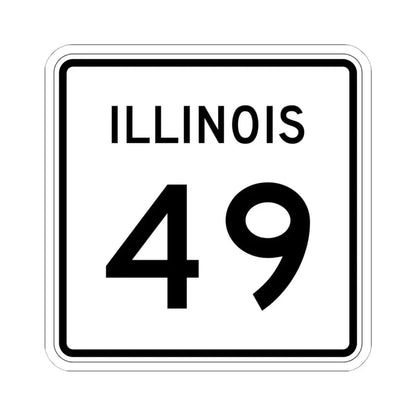 Illinois 49 (Illinois) (Road Sign) STICKER Vinyl Kiss-Cut Decal 6 Inch White - The Sticker Space