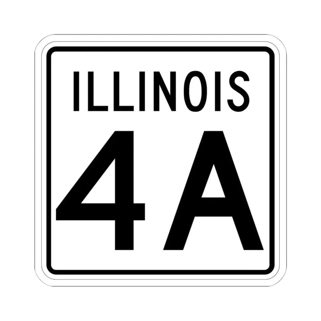 Illinois 4A 1960 (Illinois) (Road Sign) STICKER Vinyl Kiss-Cut Decal 6 Inch White - The Sticker Space