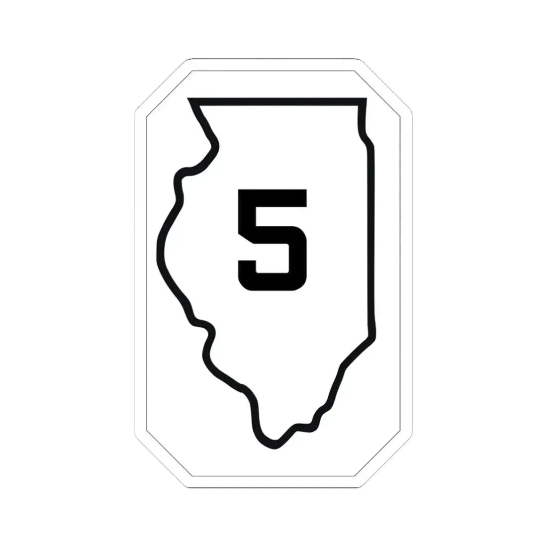 Illinois 5 1926 (Illinois) (Road Sign) STICKER Vinyl Kiss-Cut Decal 3 Inch White - The Sticker Space