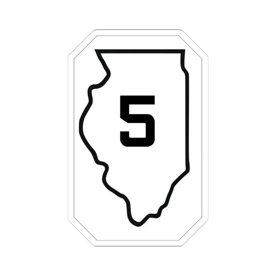 Illinois 5 1926 (Illinois) (Road Sign) STICKER Vinyl Kiss-Cut Decal 4 Inch White - The Sticker Space