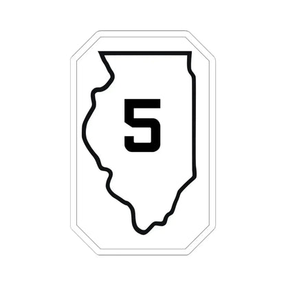 Illinois 5 1926 (Illinois) (Road Sign) STICKER Vinyl Kiss-Cut Decal 6 Inch White - The Sticker Space