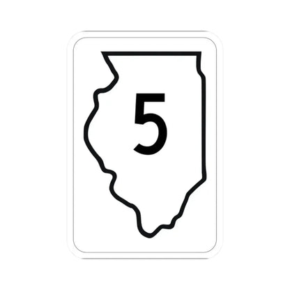 Illinois 5 1950 (Illinois) (Road Sign) STICKER Vinyl Kiss-Cut Decal 2 Inch White - The Sticker Space