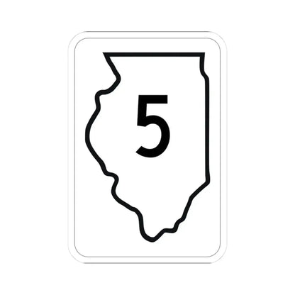 Illinois 5 1950 (Illinois) (Road Sign) STICKER Vinyl Kiss-Cut Decal 3 Inch White - The Sticker Space