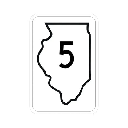 Illinois 5 1950 (Illinois) (Road Sign) STICKER Vinyl Kiss-Cut Decal 4 Inch White - The Sticker Space