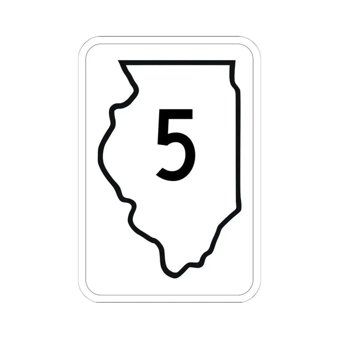 Illinois 5 1950 (Illinois) (Road Sign) STICKER Vinyl Kiss-Cut Decal 6 Inch White - The Sticker Space