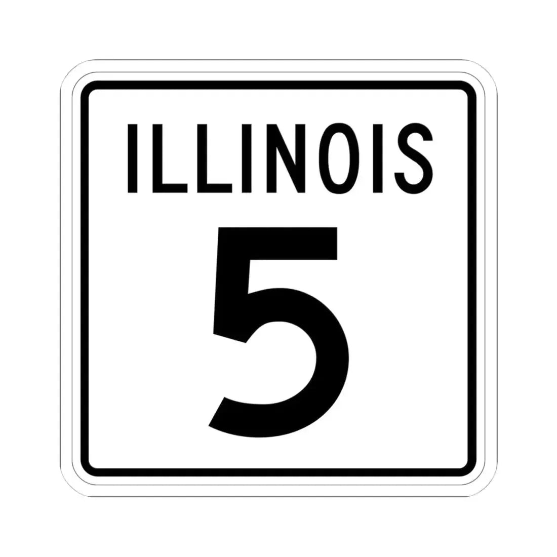 Illinois 5 1960 (Illinois) (Road Sign) STICKER Vinyl Kiss-Cut Decal 4 Inch White - The Sticker Space