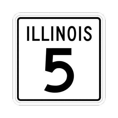 Illinois 5 1960 (Illinois) (Road Sign) STICKER Vinyl Kiss-Cut Decal 4 Inch White - The Sticker Space