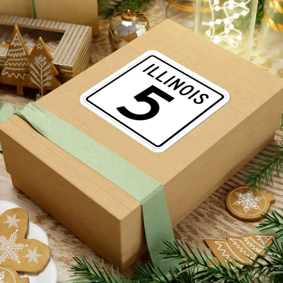 Illinois 5 1960 (Illinois) (Road Sign) STICKER Vinyl Kiss-Cut Decal - The Sticker Space