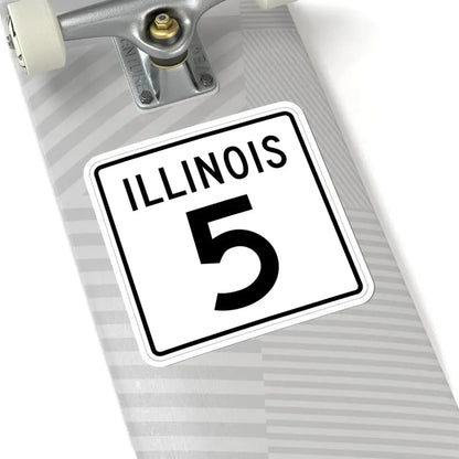 Illinois 5 1960 (Illinois) (Road Sign) STICKER Vinyl Kiss-Cut Decal - The Sticker Space