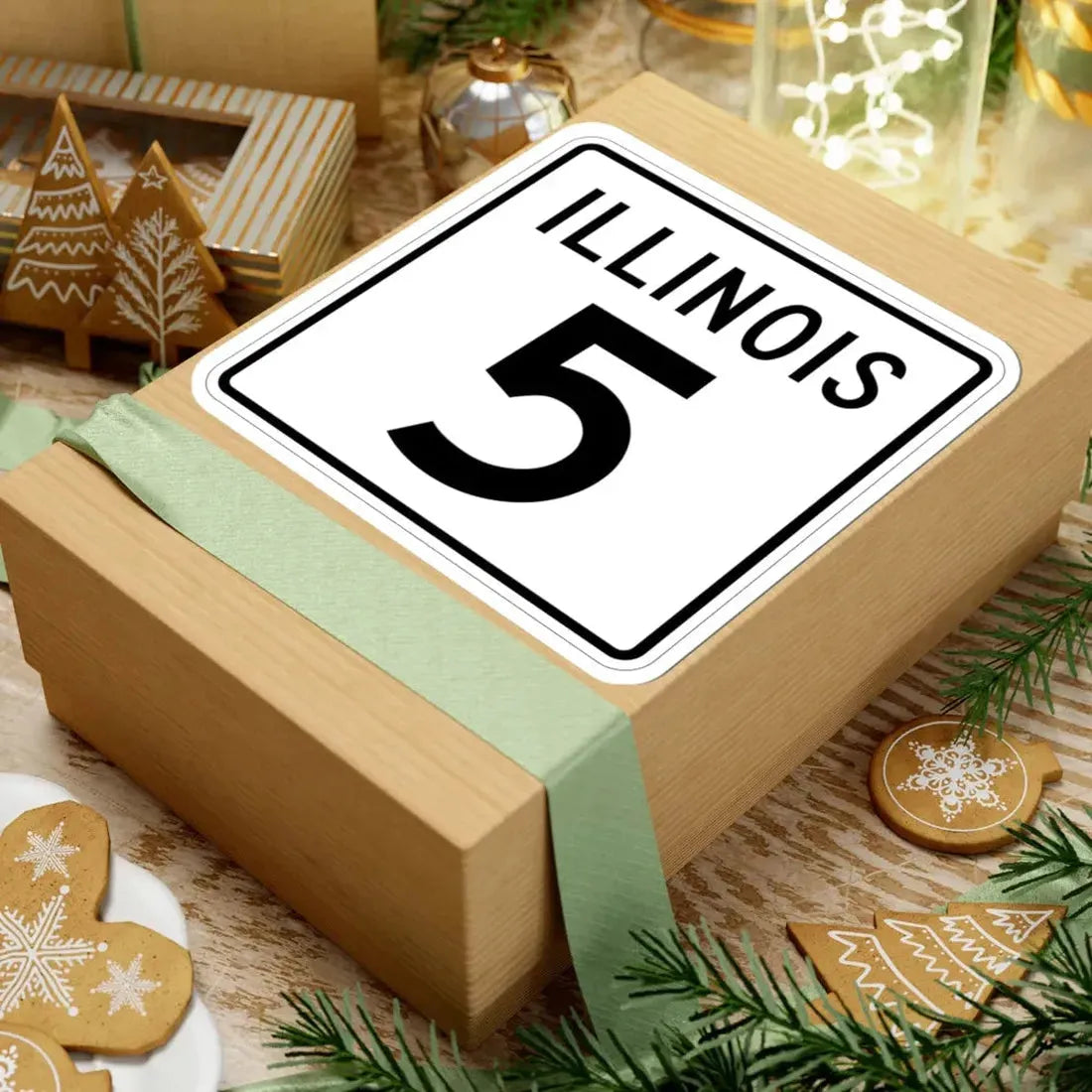 Illinois 5 1960 (Illinois) (Road Sign) STICKER Vinyl Kiss-Cut Decal - The Sticker Space