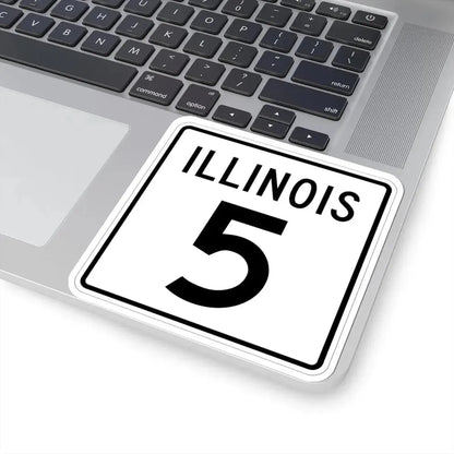 Illinois 5 1960 (Illinois) (Road Sign) STICKER Vinyl Kiss-Cut Decal - The Sticker Space