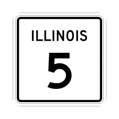 Illinois 5 (Illinois) (Road Sign) STICKER Vinyl Kiss-Cut Decal 2 Inch White - The Sticker Space
