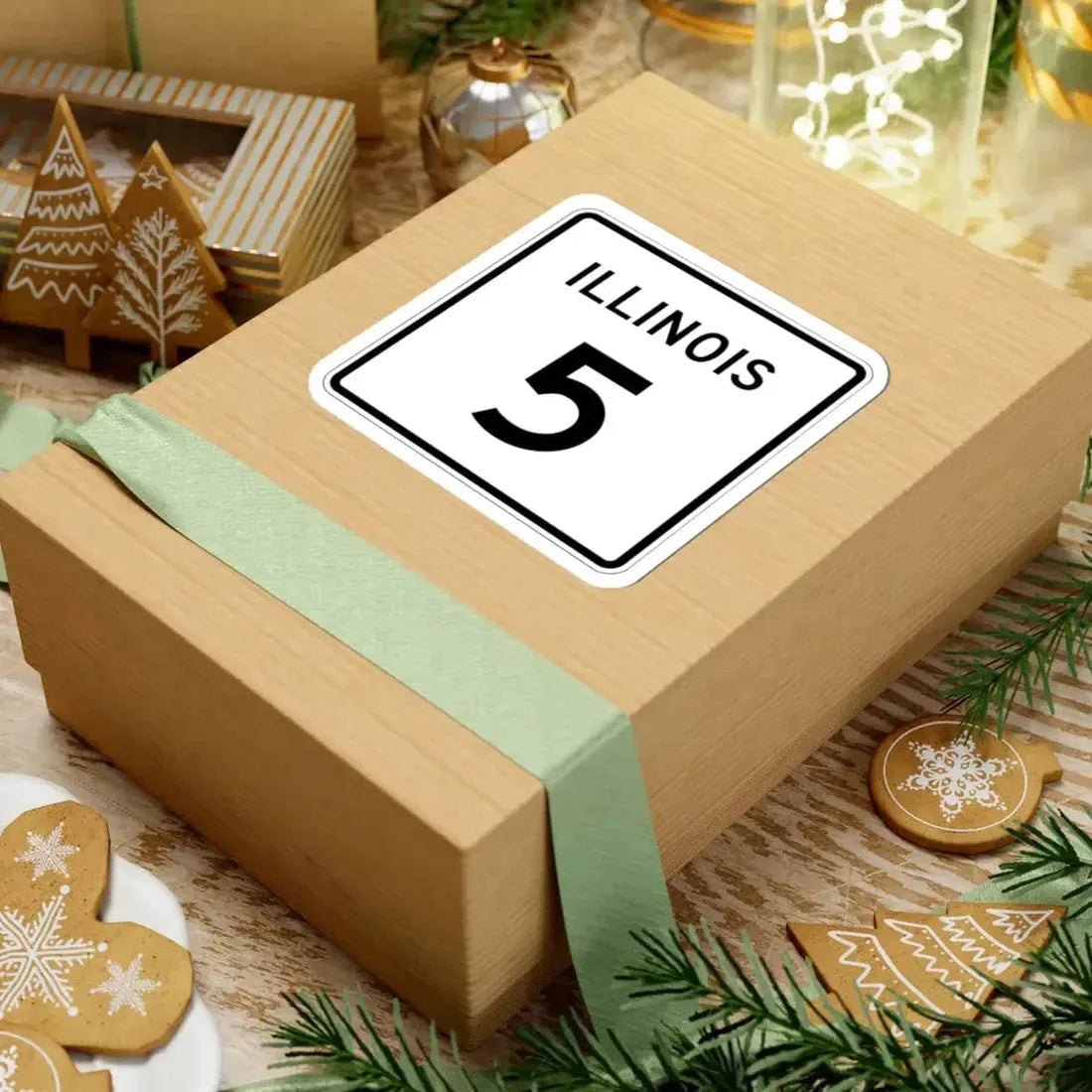 Illinois 5 (Illinois) (Road Sign) STICKER Vinyl Kiss-Cut Decal - The Sticker Space