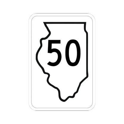 Illinois 50 1950 (Illinois) (Road Sign) STICKER Vinyl Kiss-Cut Decal 4 Inch White - The Sticker Space