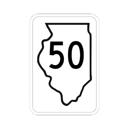 Illinois 50 1950 (Illinois) (Road Sign) STICKER Vinyl Kiss-Cut Decal 6 Inch White - The Sticker Space