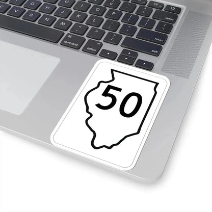 Illinois 50 1950 (Illinois) (Road Sign) STICKER Vinyl Kiss-Cut Decal - The Sticker Space