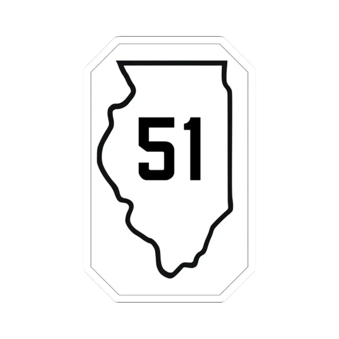 Illinois 51 1926 (Illinois) (Road Sign) STICKER Vinyl Kiss-Cut Decal 2 Inch White - The Sticker Space