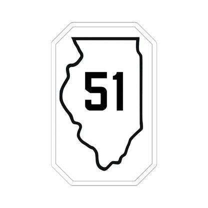 Illinois 51 1926 (Illinois) (Road Sign) STICKER Vinyl Kiss-Cut Decal 6 Inch White - The Sticker Space