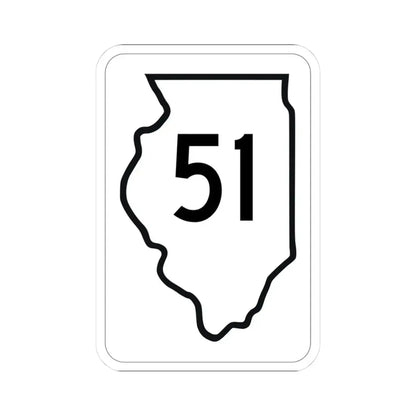 Illinois 51 1950 (Illinois) (Road Sign) STICKER Vinyl Kiss-Cut Decal 3 Inch White - The Sticker Space