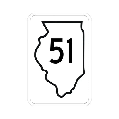 Illinois 51 1950 (Illinois) (Road Sign) STICKER Vinyl Kiss-Cut Decal 4 Inch White - The Sticker Space