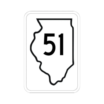 Illinois 51 1950 (Illinois) (Road Sign) STICKER Vinyl Kiss-Cut Decal 6 Inch White - The Sticker Space