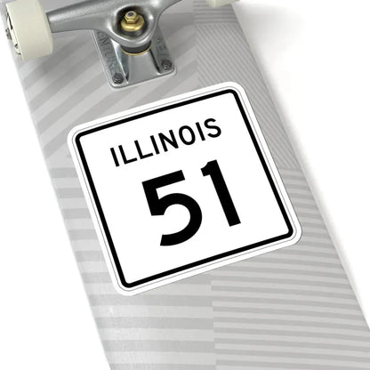 Illinois 51 (Illinois) (Road Sign) STICKER Vinyl Kiss-Cut Decal - The Sticker Space