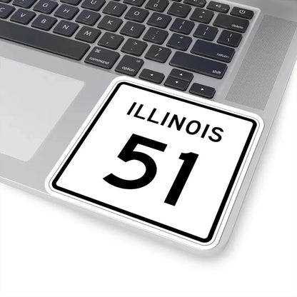 Illinois 51 (Illinois) (Road Sign) STICKER Vinyl Kiss-Cut Decal - The Sticker Space