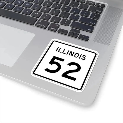 Illinois 52 (Illinois) (Road Sign) STICKER Vinyl Kiss-Cut Decal - The Sticker Space