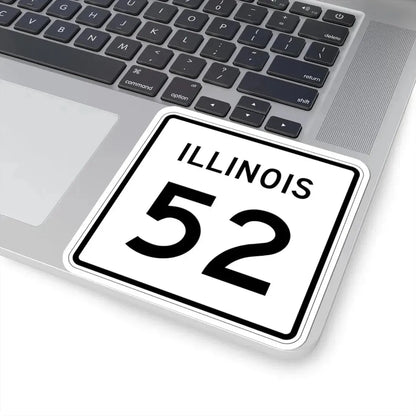 Illinois 52 (Illinois) (Road Sign) STICKER Vinyl Kiss-Cut Decal - The Sticker Space