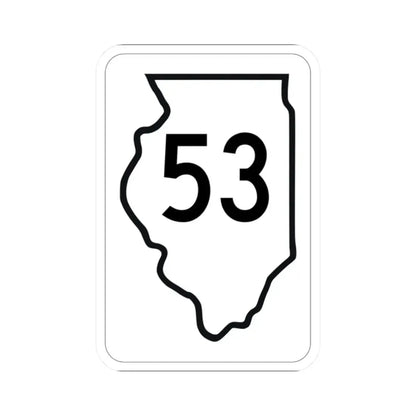 Illinois 53 1950 (Illinois) (Road Sign) STICKER Vinyl Kiss-Cut Decal 2 Inch White - The Sticker Space