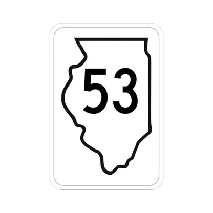 Illinois 53 1950 (Illinois) (Road Sign) STICKER Vinyl Kiss-Cut Decal 3 Inch White - The Sticker Space