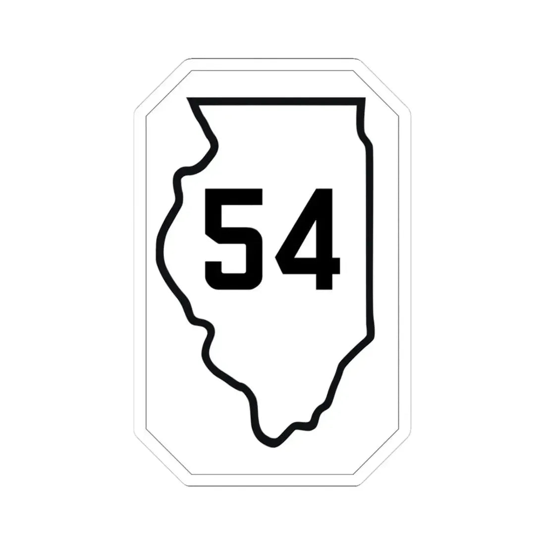 Illinois 54 1926 (Illinois) (Road Sign) STICKER Vinyl Kiss-Cut Decal 3 Inch White - The Sticker Space